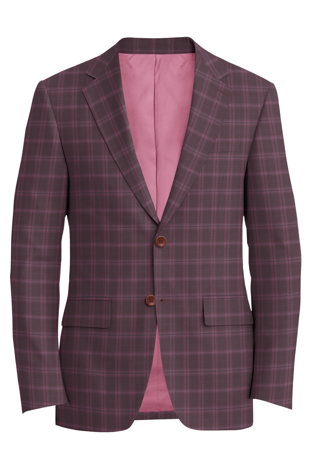 The Challenger — Maroon Pink Windowpane jacket