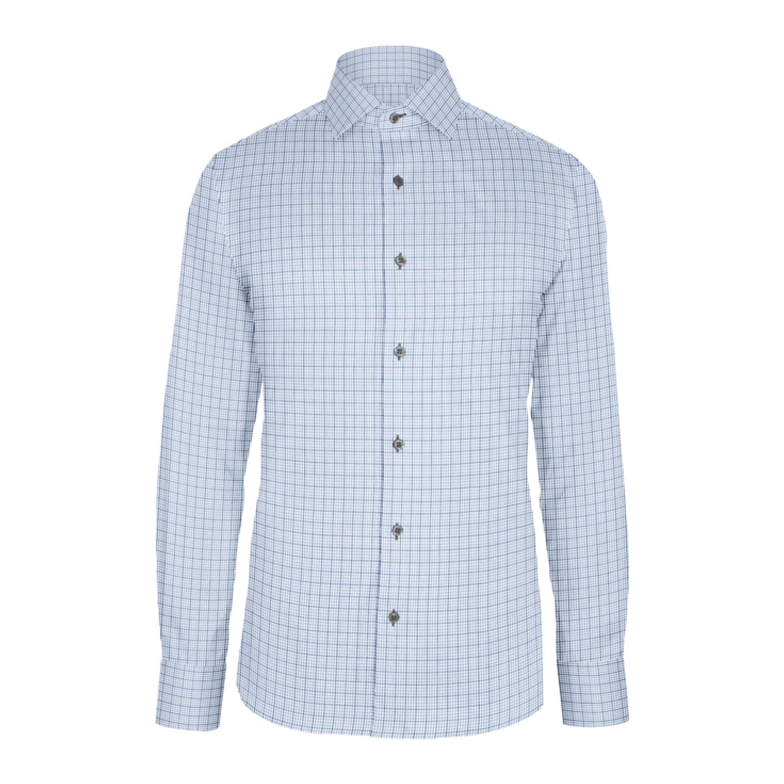 Blue Navy Check Twill custom shirt