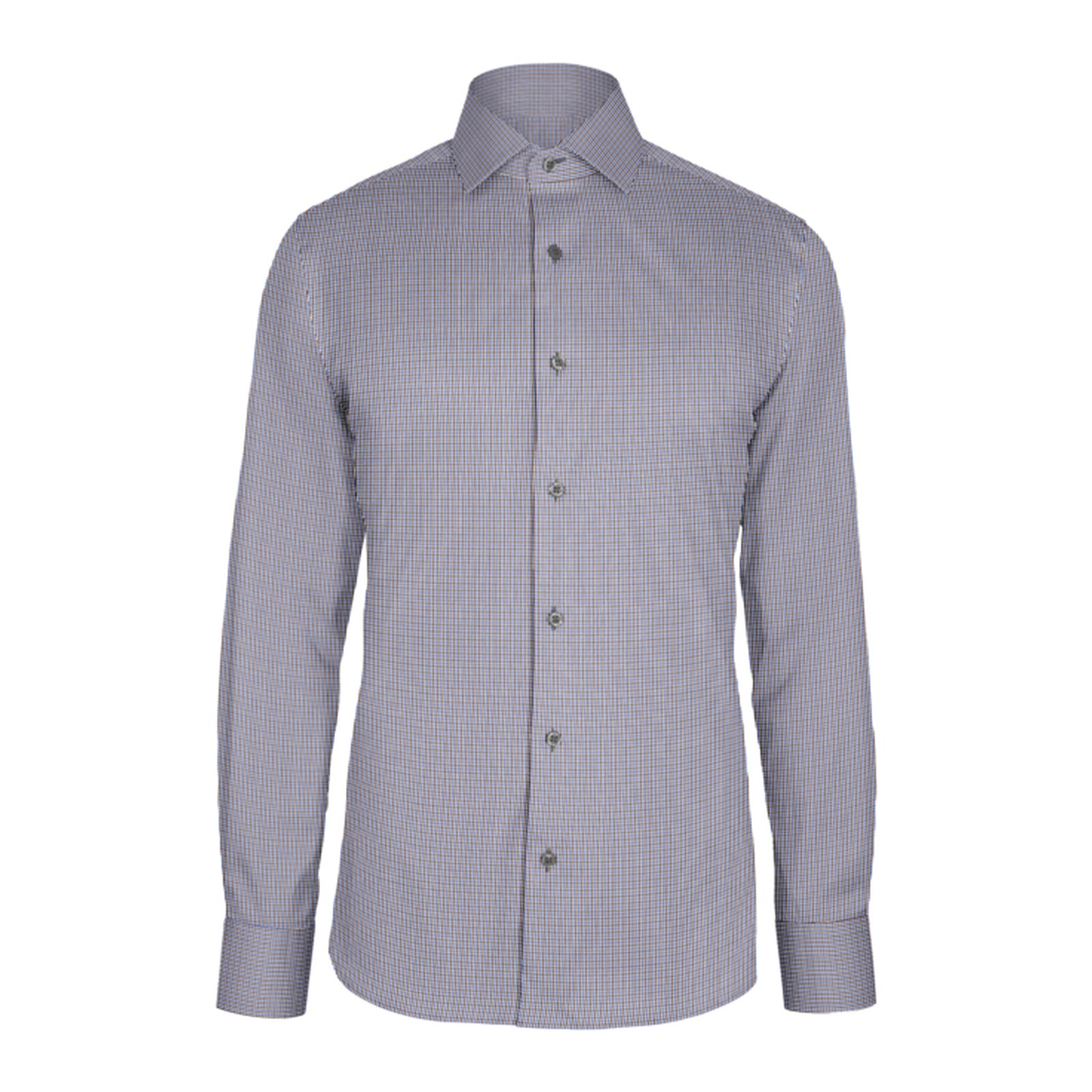 Blue Brown Check Twill custom shirt