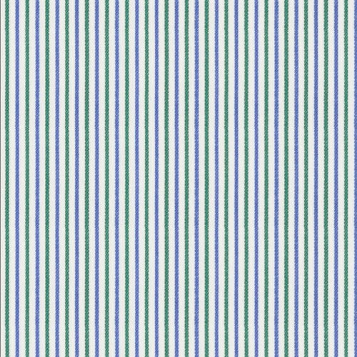Blue Green Stripe Twill fabric swatch