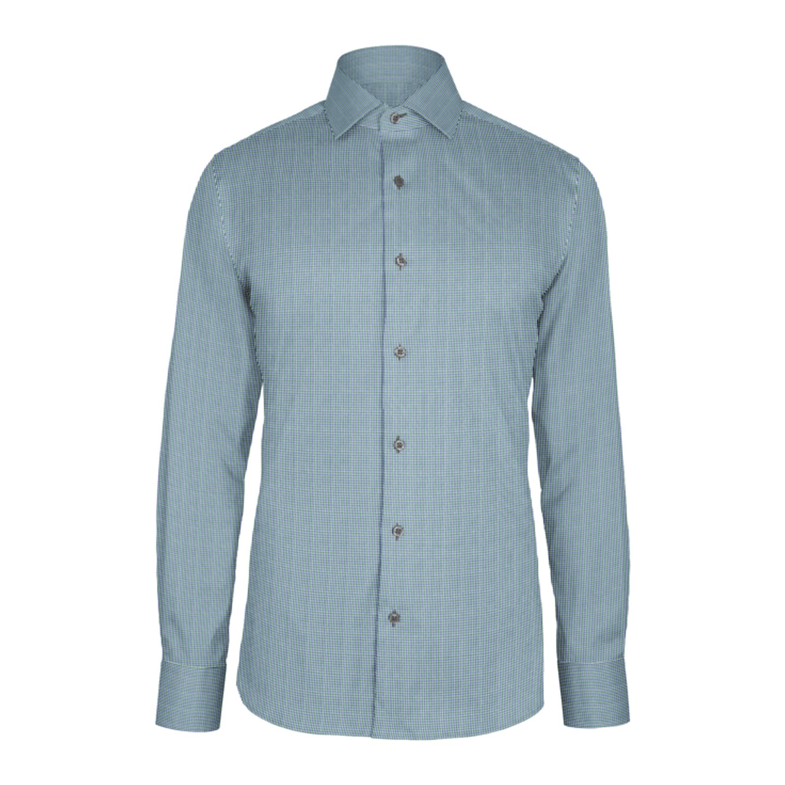 Blue Green Check Twill custom shirt