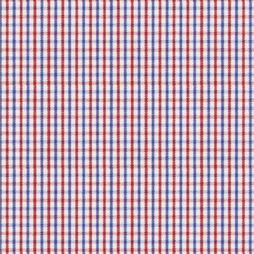Blue Red Check Twill fabric swatch