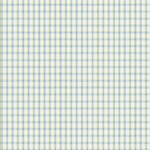 Light Blue Yellow Check Twill fabric swatch