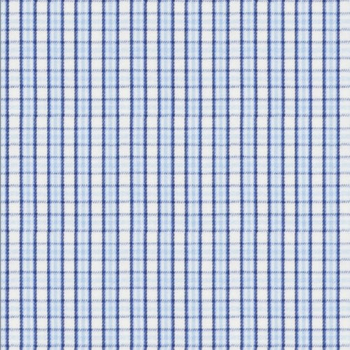 Blue Navy Check Twill fabric swatch