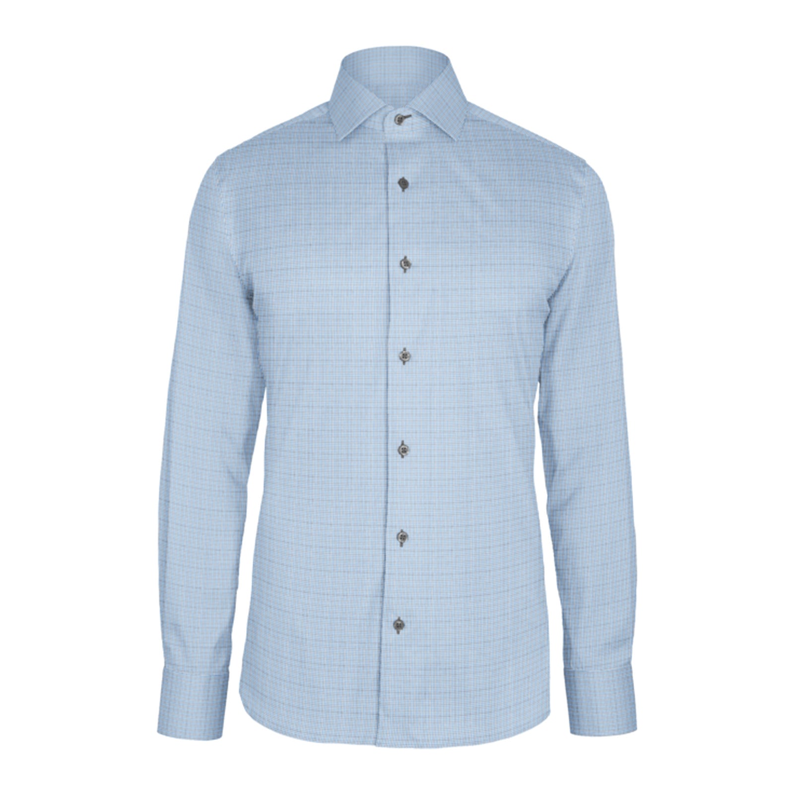 Light Blue Navy Check Twill custom shirt