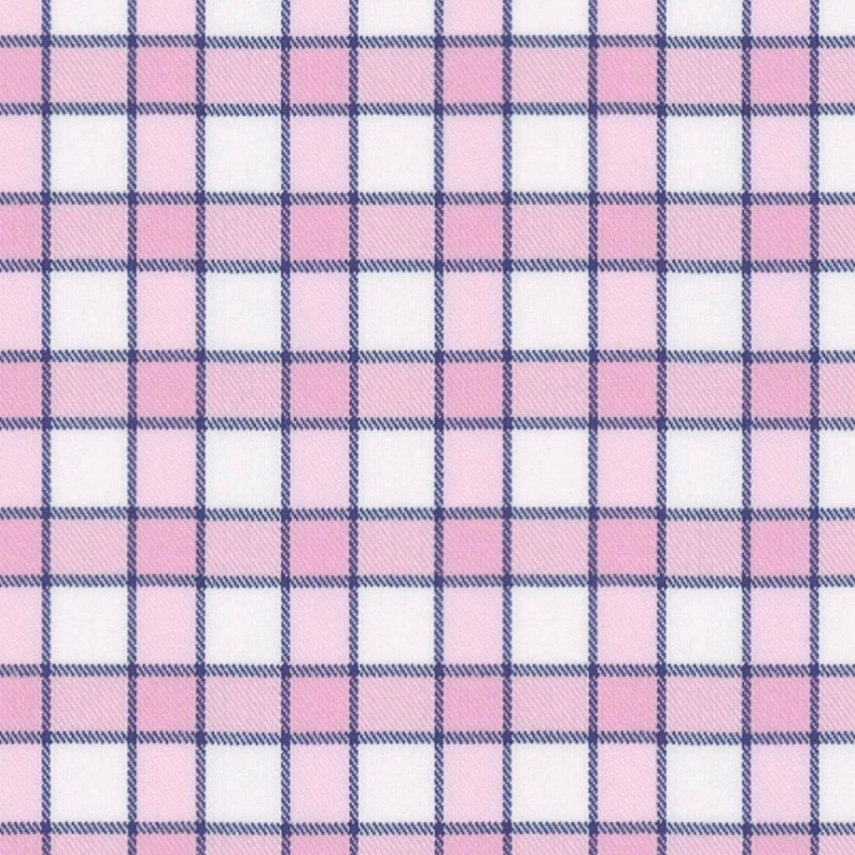 Pink Navy Border Check fabric swatch