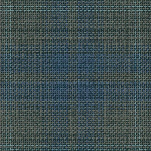 Lanificio di Lusso olive blue windowpane check fabric swatch