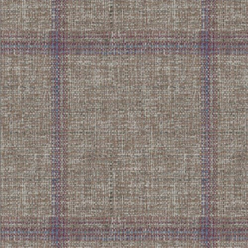 Guabello brown blue windowpane fabric swatch