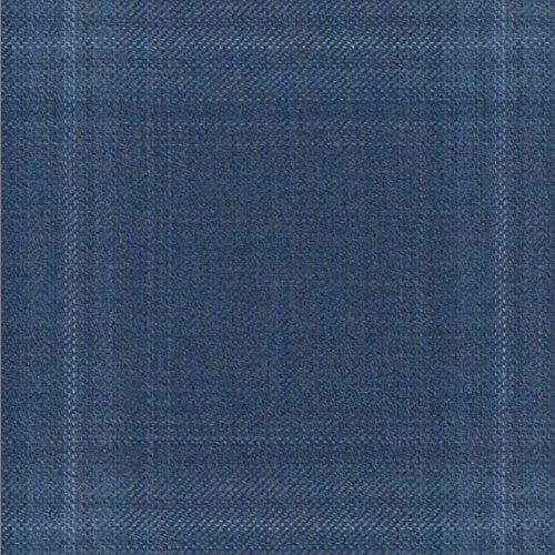 Reda Blue Light Blue Shadow Windowpane Jacket fabric swatch