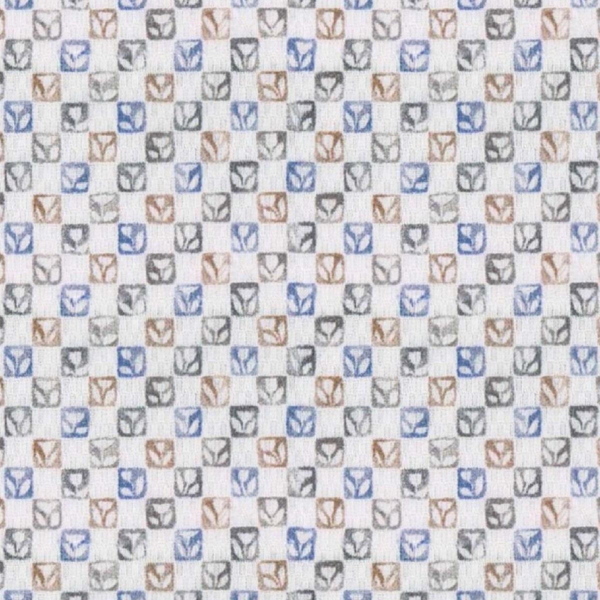 Blue Brown Micro Dobby fabric swatch