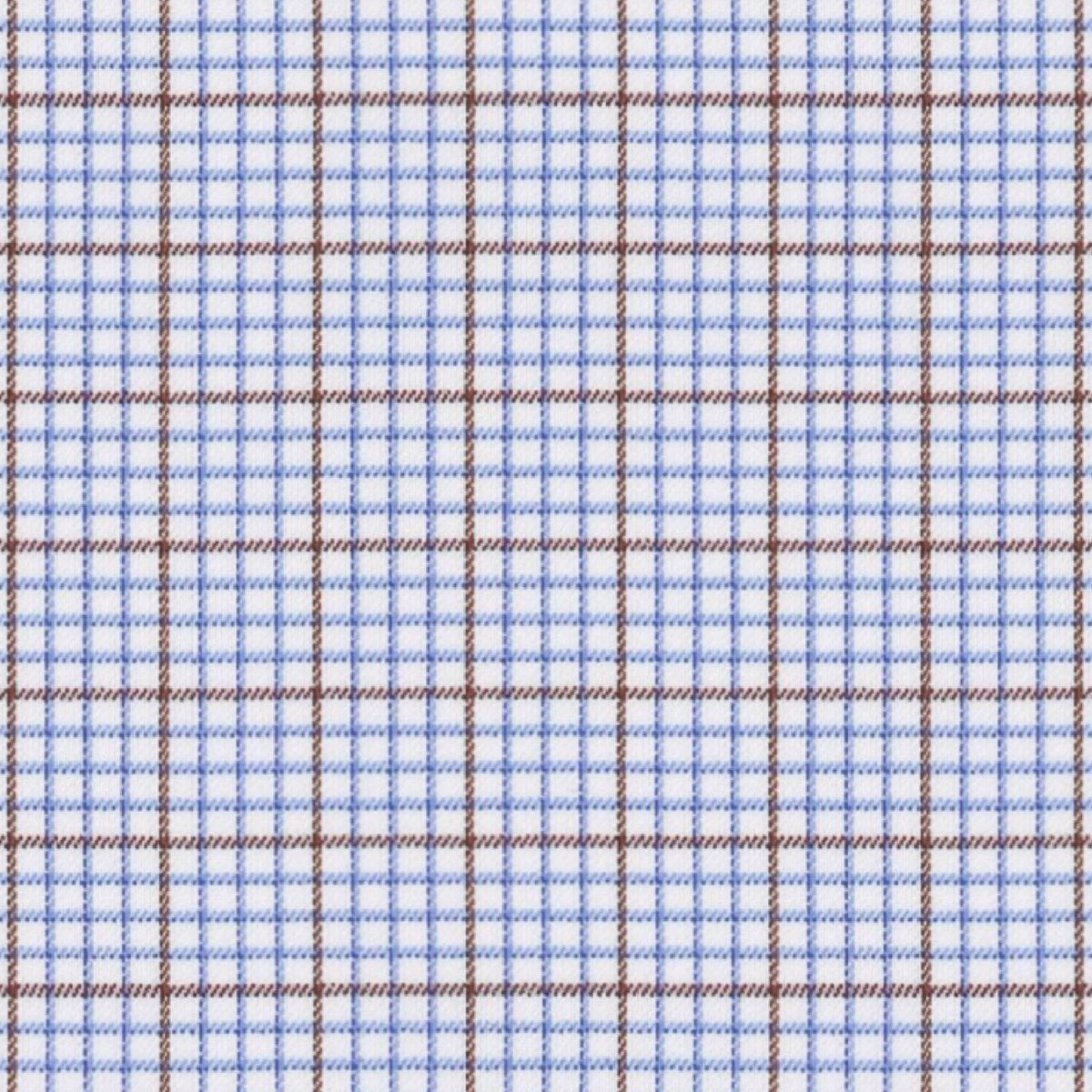 Brown Blue Graph Check fabric swatch
