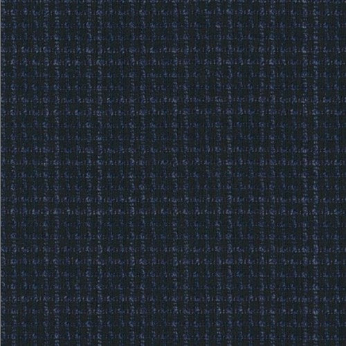 Lanificio di Lusso navy royal basket check fabric swatch