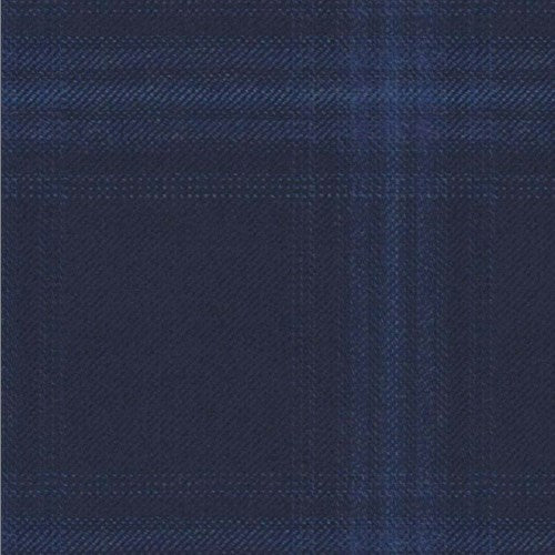 Reda Navy Blue Shadow Windowpane Jacket fabric swatch