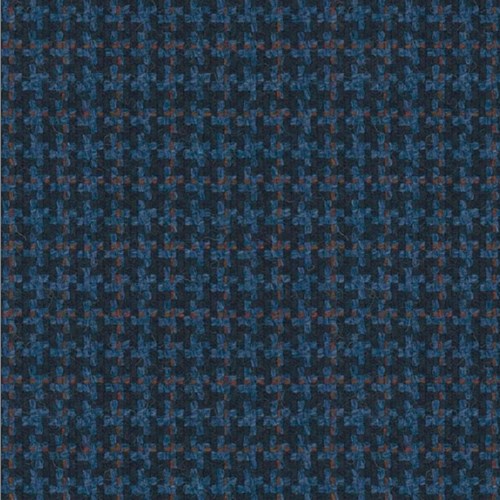 Kensington blue multi houndstooth fabric swatch