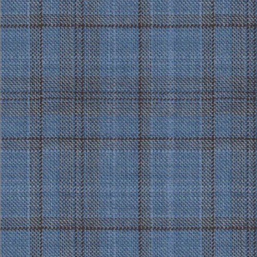 Reda Light Blue Brown Plaid Jacket fabric swatch