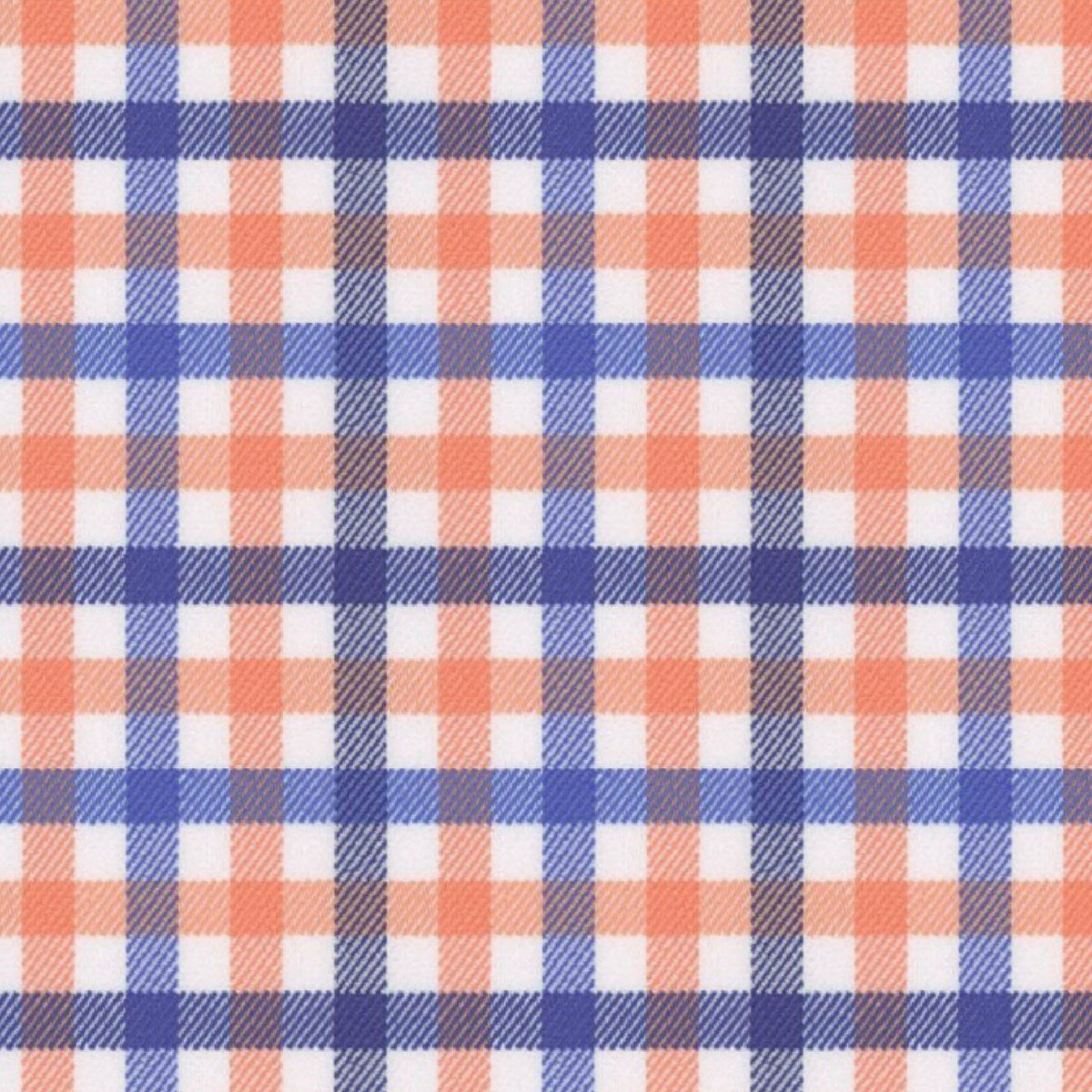 Orange Blue Sport Tattersall fabric swatch