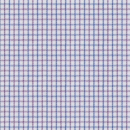 Blue Purple Mini Tattersall fabric swatch