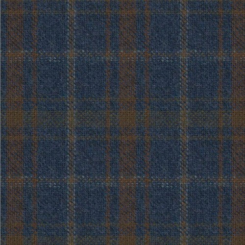 Kensington blue chestnut check fabric swatch