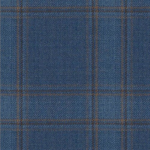 Reda Blue Tan Window Border Jacket fabric swatch
