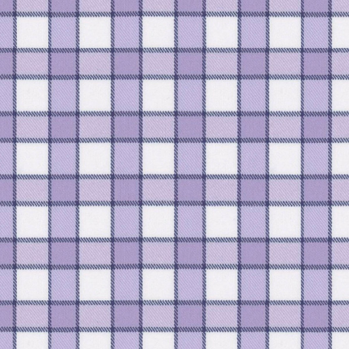 Lavender Navy Border Check fabric swatch