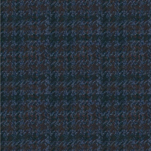 Kensington blue brown houndstooth fabric swatch
