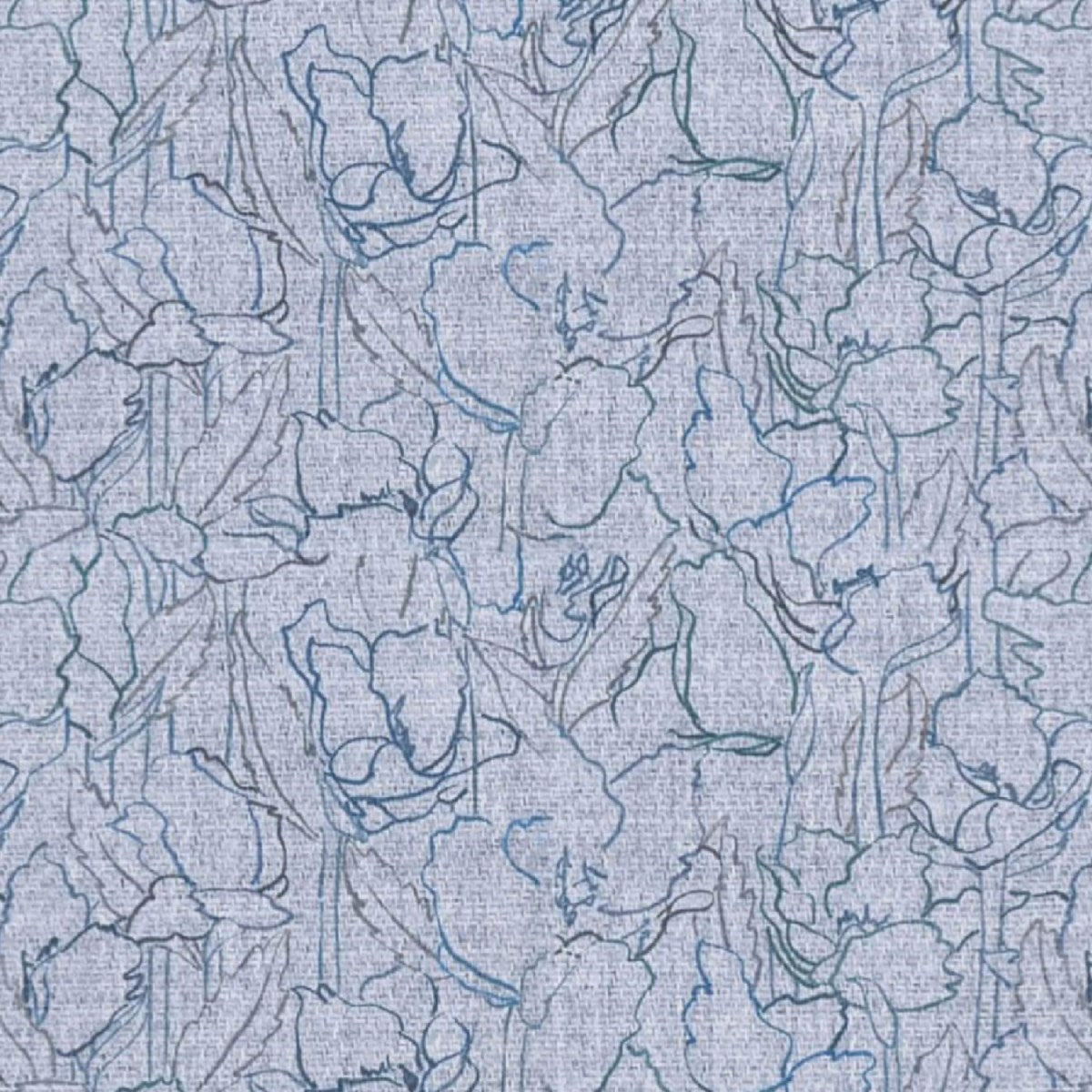 Blue Sketch fabric swatch