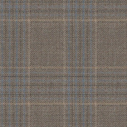 Reda Taupe Light Blue Track Check Jacket fabric swatch