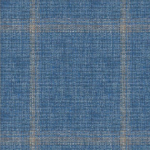Guabello blue tan windowpane fabric swatch