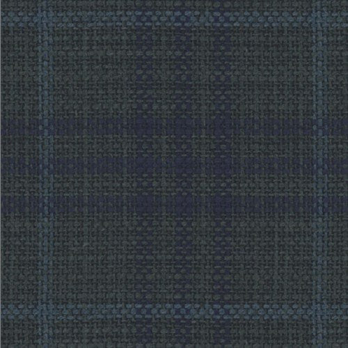 Lanificio di Lusso olive navy window check fabric swatch
