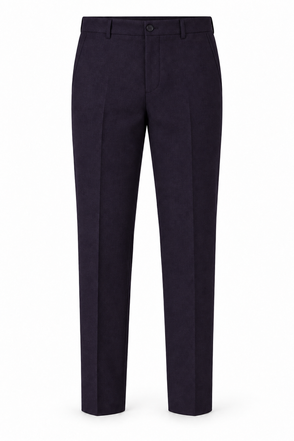 Coordinating trousers for Plum Blue and Grey Plaid Ensemble