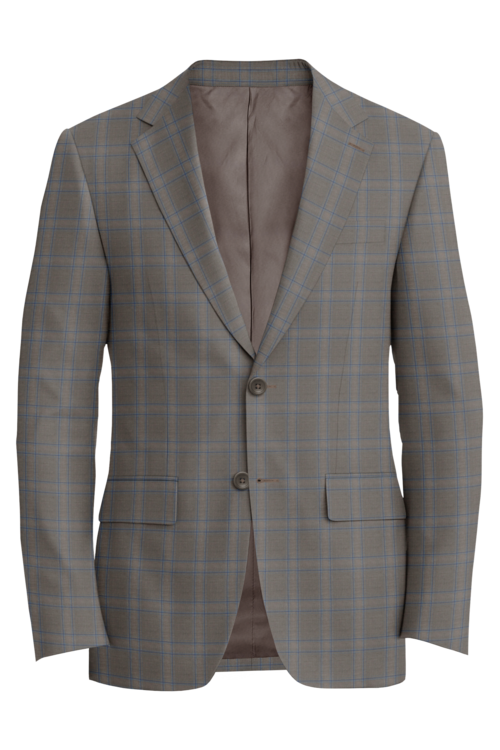 Reda Taupe Blue Window Border Jacket