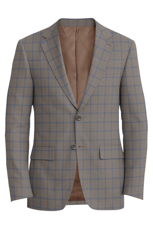 Reda Tan Blue Windowpane Jacket