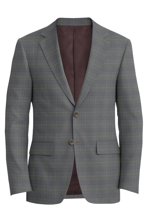 Lanificio di Lusso Grey Tan Window Check Jacket in grey tan window check fabric