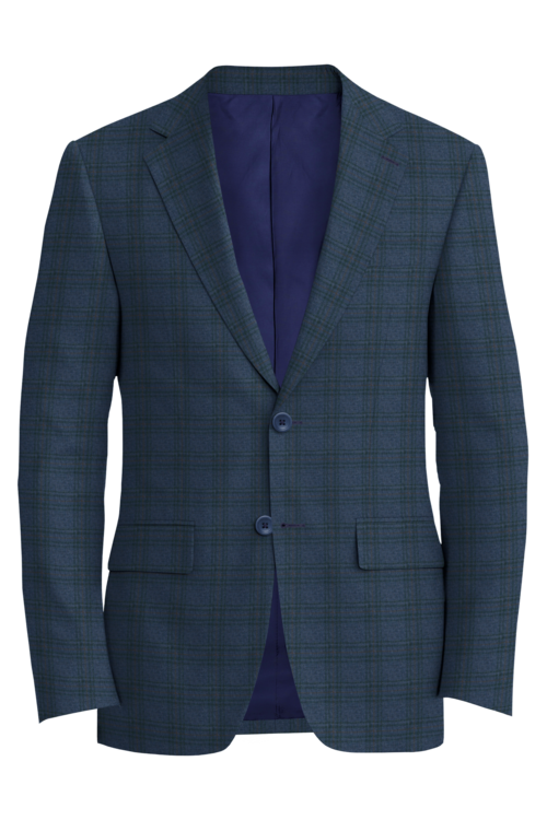 Kensington Blue Brown Check Jacket in blue brown check fabric