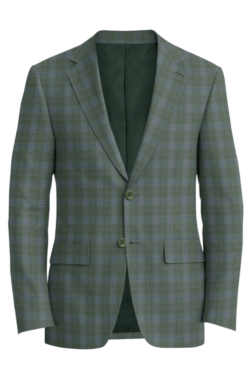 Reda Green Blue Track Plaid Jacket