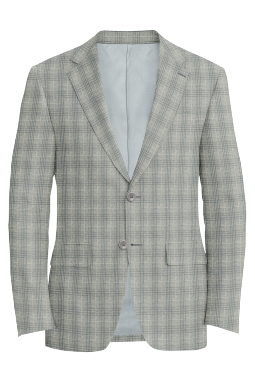 Guabello Grey Plaid Jacket in grey plaid fabric