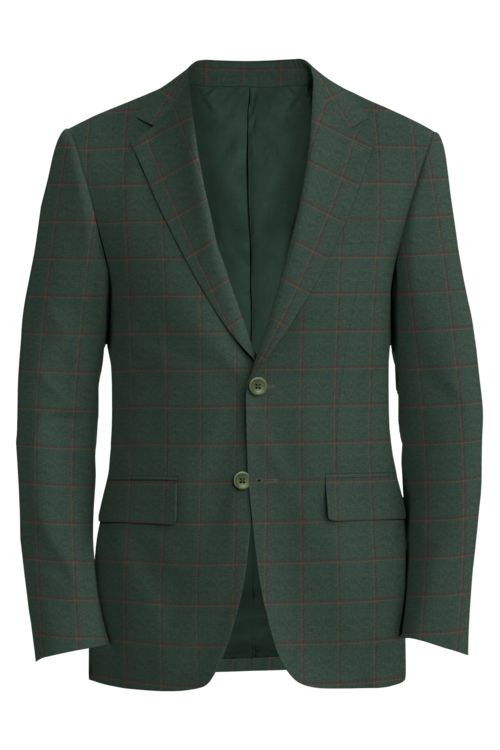 Kensington Green Wine Windowpane Jacket in green wine windowpane fabric