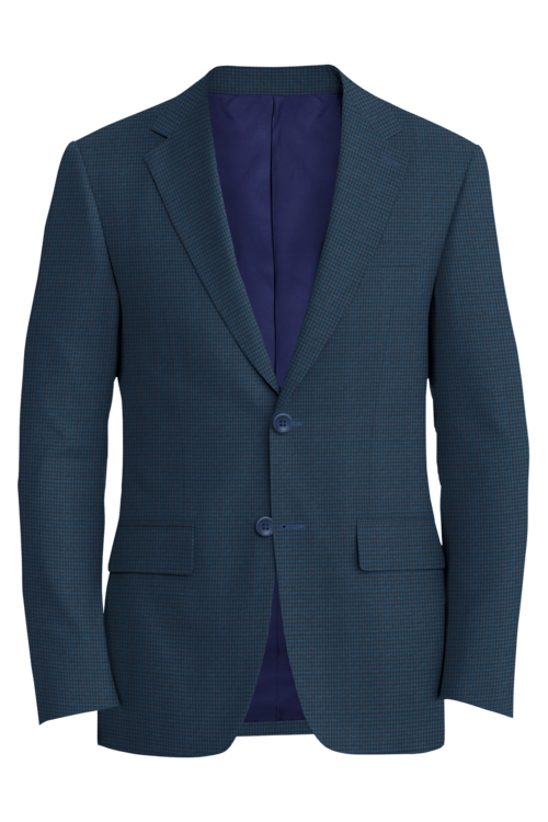 Kensington Blue Multi Houndstooth Jacket in blue multi houndstooth fabric