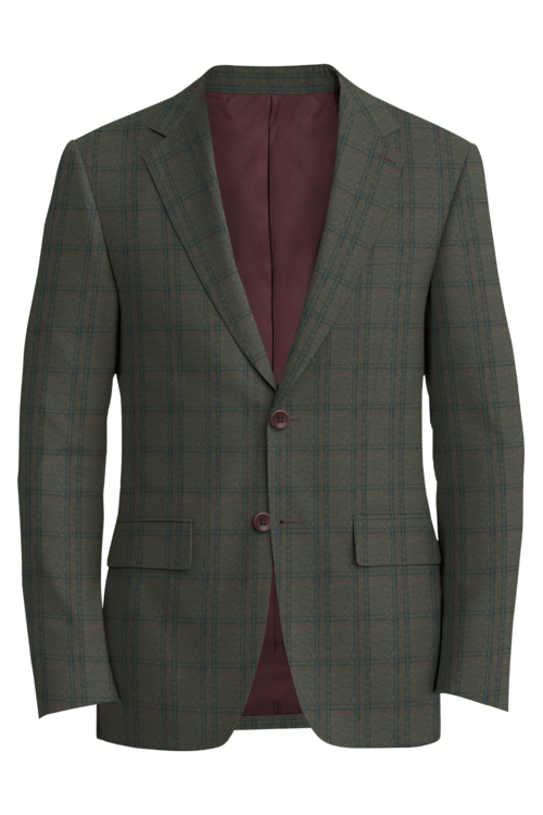 Kensington Brown Grey Check Jacket in brown grey check fabric