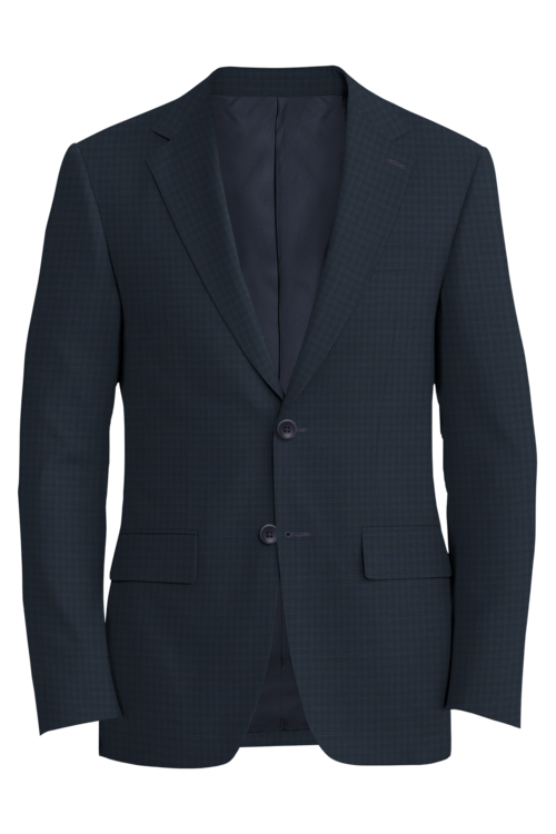 Lanificio di Lusso Navy Royal Basket Check Jacket in navy royal basket check fabric