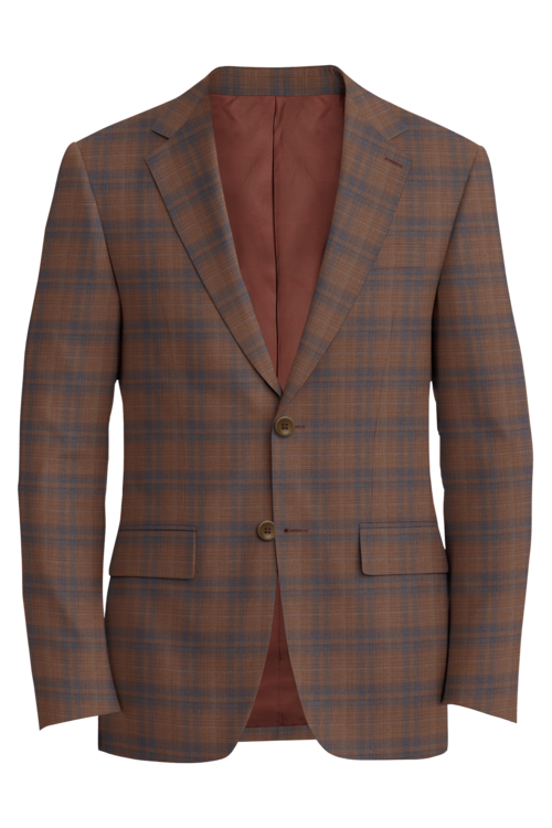 Lanificio di Lusso Sienna Grey Windowpane Check Jacket in sienna grey windowpane check fabric
