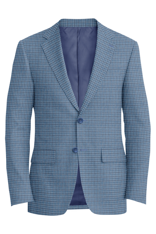 Guabello Light Blue Multi Check Jacket in light blue multi check fabric