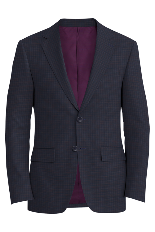 Lanificio di Lusso Aubergine Basket Check Jacket in aubergine basket check fabric