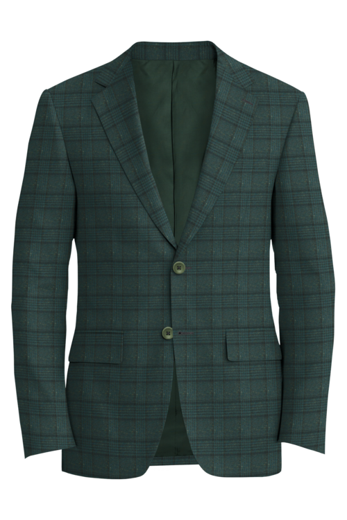 Kensington Green Donegal Plaid Jacket in green donegal plaid fabric