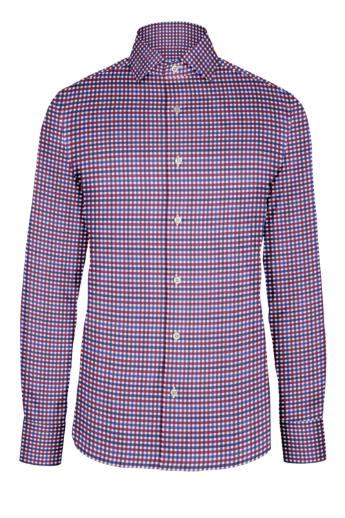 Wine Blue Sport Tattersall custom shirt