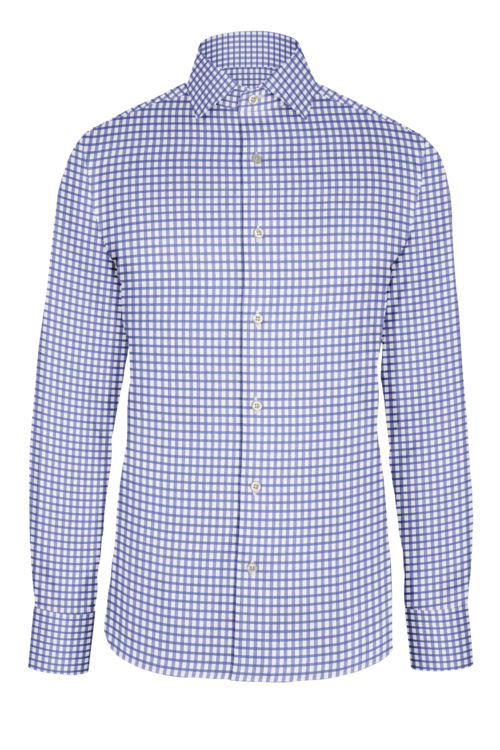 Blue Track Check custom shirt