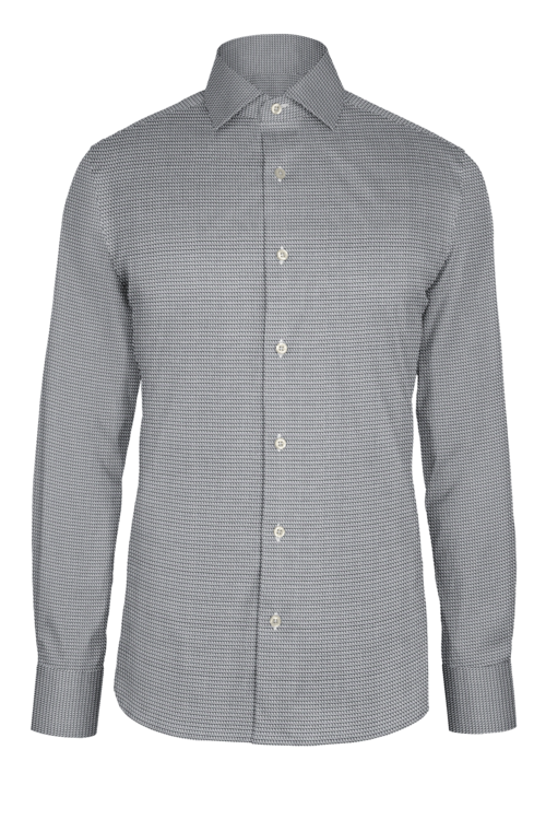 Black Step Dobby custom shirt — official long-sleeve visualization
