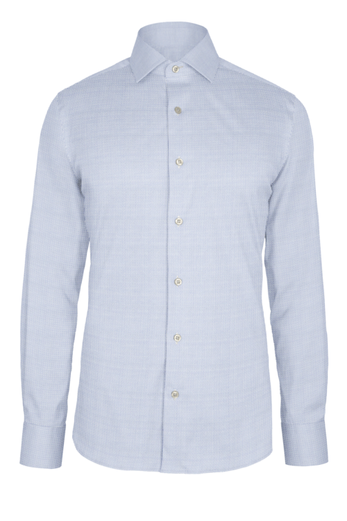 Sky Blue Basket Weave Dobby custom shirt — official long-sleeve visualization