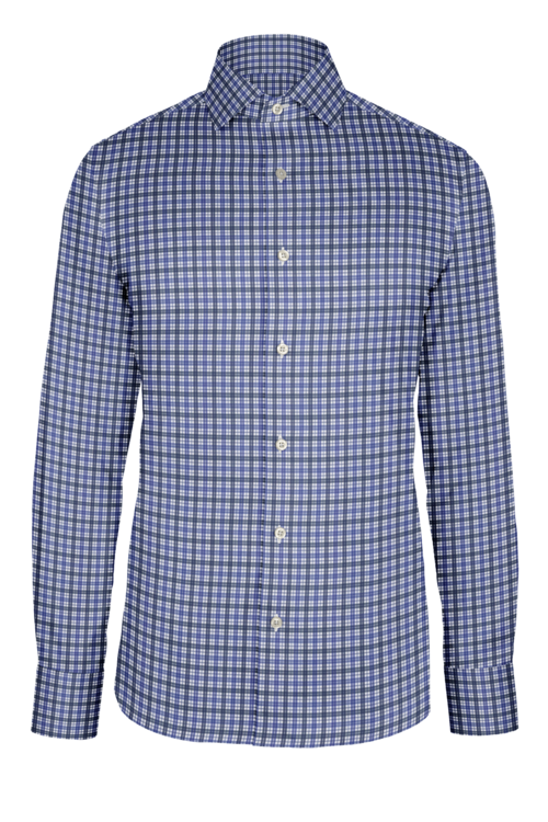 Blue Navy Track Plaid custom shirt