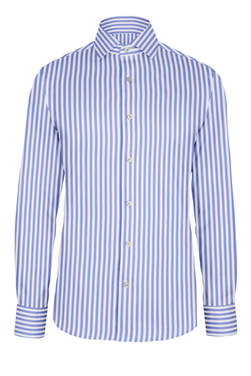 Blue Awning Stripe custom shirt — official long-sleeve visualization